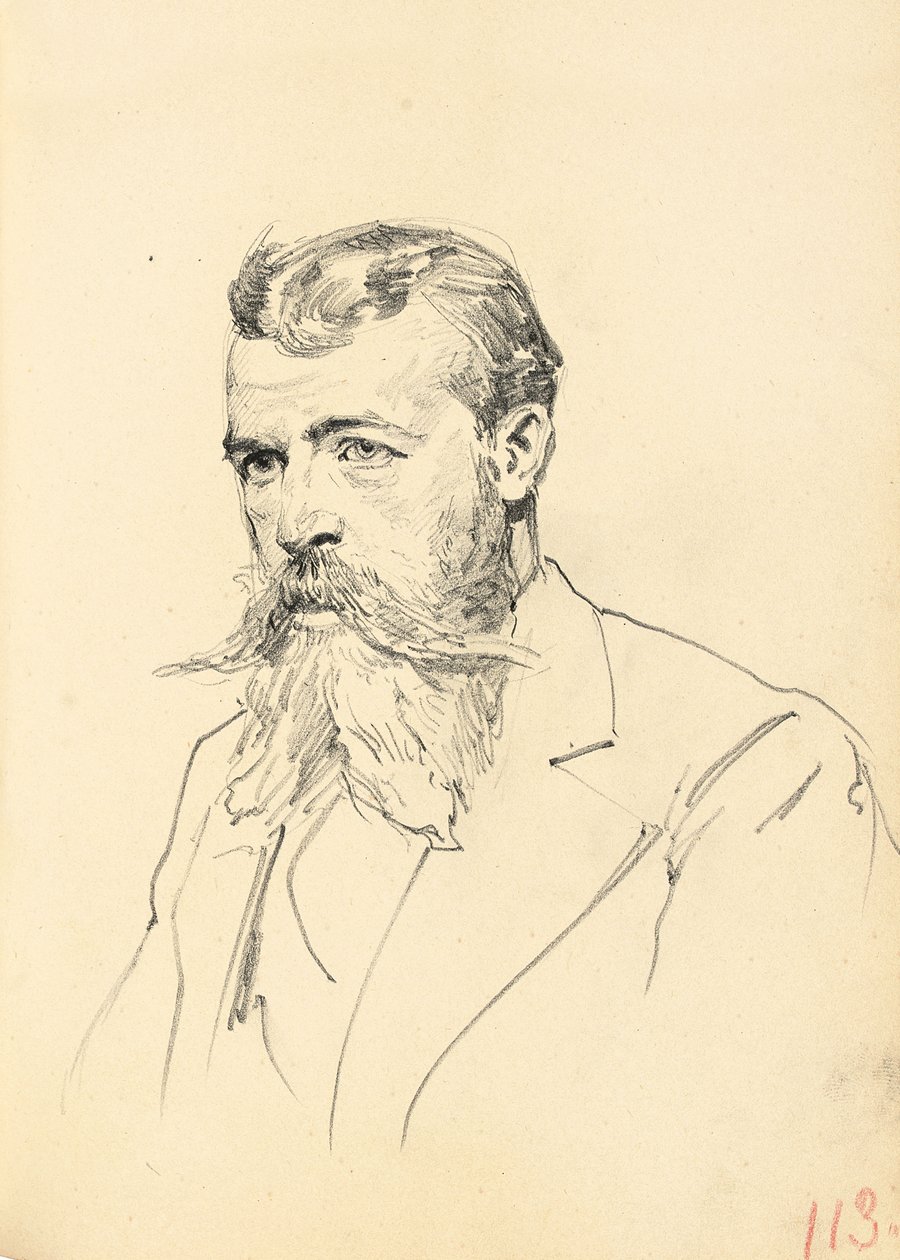 Muotokuva miehestä, jolla on viikset ja parta, c. 1872-1875 tekijältä Ilya Efimovich Repin