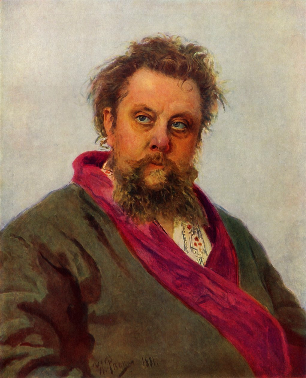 "Säveltäjä Modest Petrovitš Mussorgskin muotokuva", 1881, 1965. tekijältä Ilya Efimovich Repin