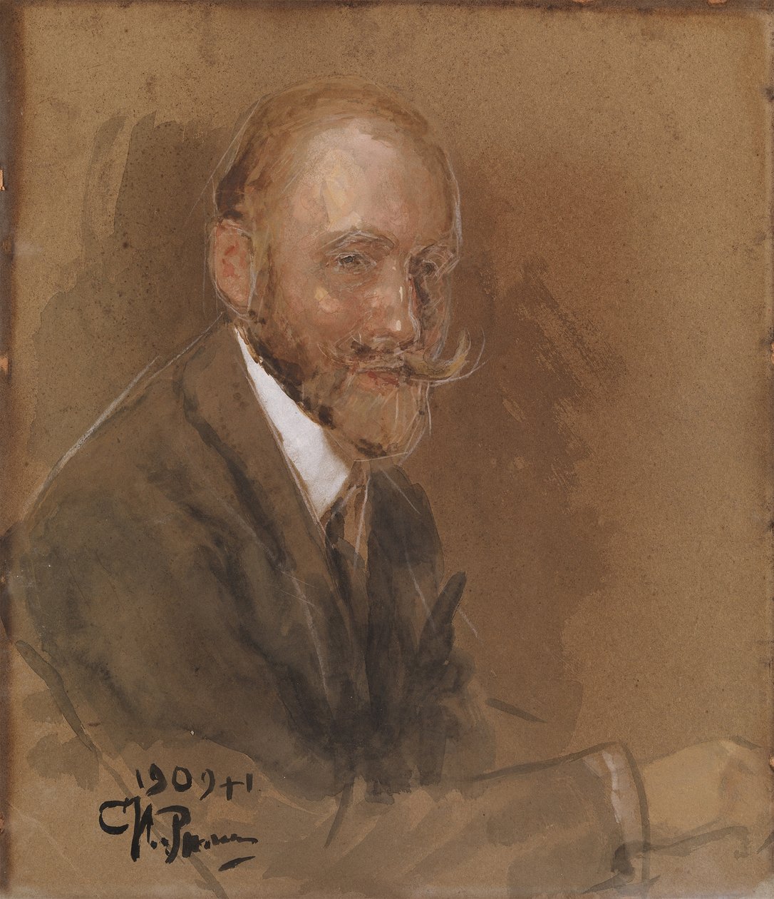 Näytelmäkirjailija prinssi Vladimir Vladimirovich Bariatinskyn muotokuva 1874-1941 tekijältä Ilya Efimovich Repin