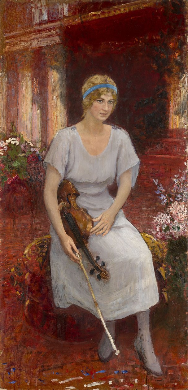Viulisti Cecilia Hansenin muotokuva 1897-1989, 1922 tekijältä Ilya Efimovich Repin