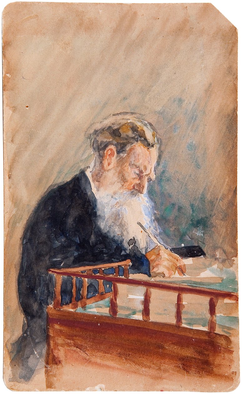 Muotokuva kirjailijasta Leo N. Tolstoi 1828-1910, 1900-luku tekijältä Ilya Efimovich Repin