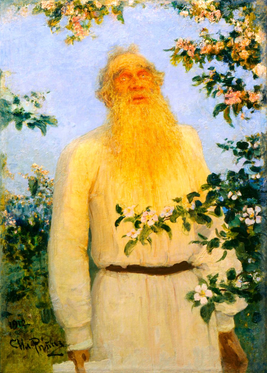 "Kirjailija Leo N Tolstoin muotokuva", 1912. tekijältä Ilya Efimovich Repin