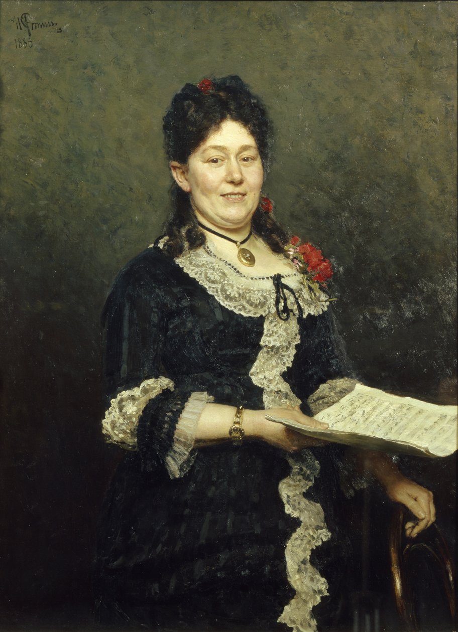 Oopperalaulaja Alexandra Molasi muotokuva 1845-1929, 1883 tekijältä Ilya Efimovich Repin