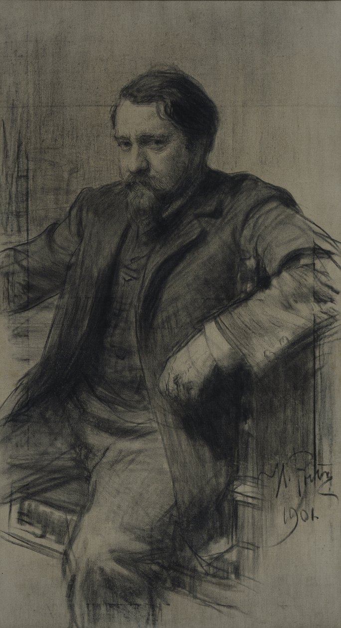Taidemaalari Valentin Aleksandrovich Serovin muotokuva 1865-1911, 1901 tekijältä Ilya Efimovich Repin