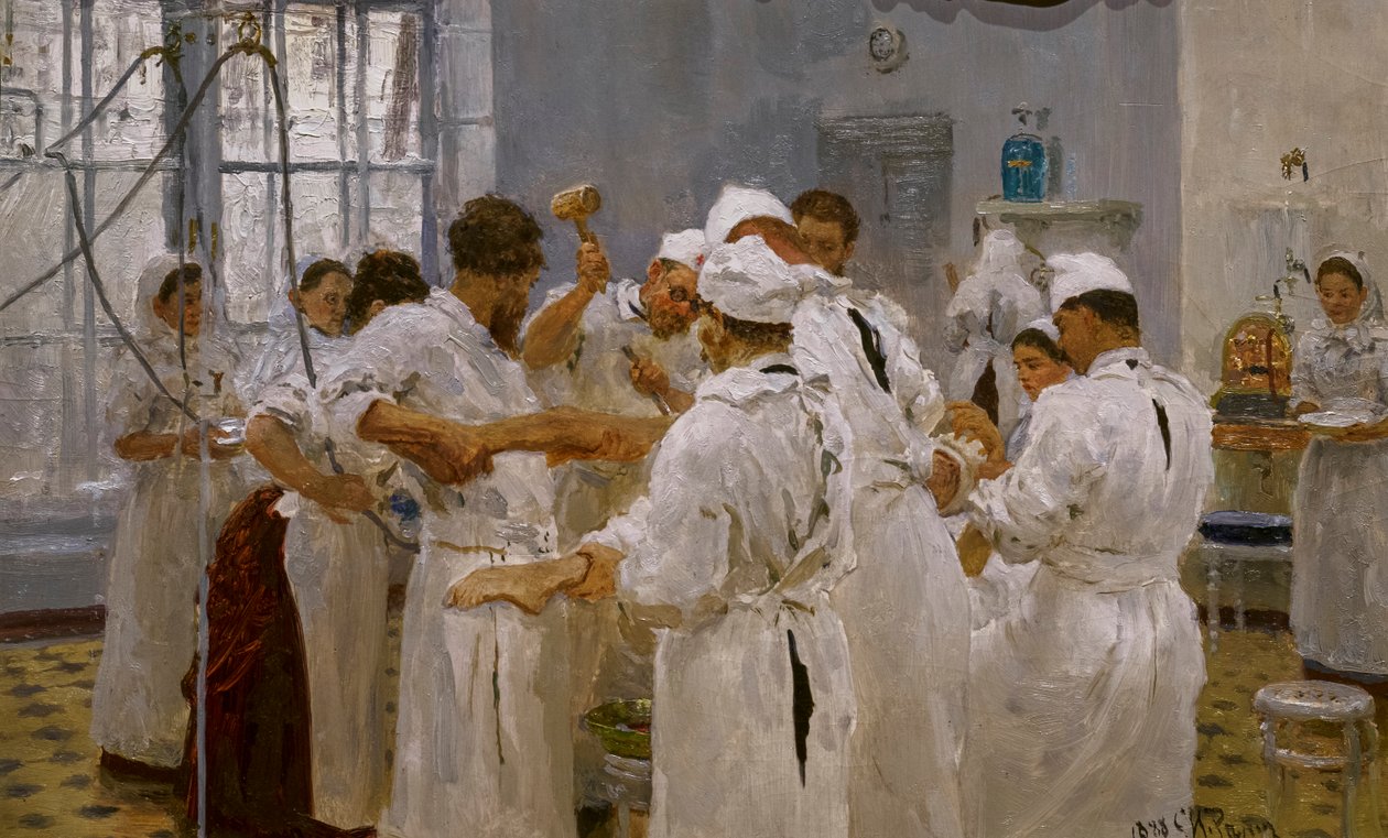 KIRURGI EVGUÉNY PAVLOV LEIKKAUSALOSSA tekijältä Ilya Efimovich Repin