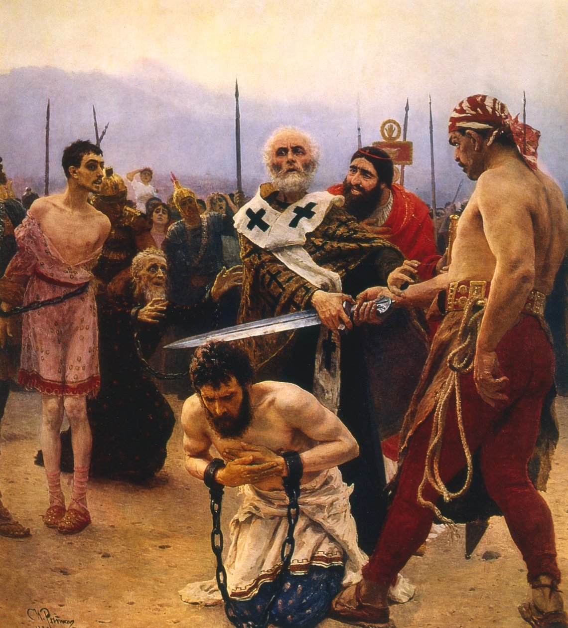 Pyhä Nikolaus pelastaa kolme viatonta teloituksesta, vuodelta 1888 tekijältä Ilya Efimovich Repin