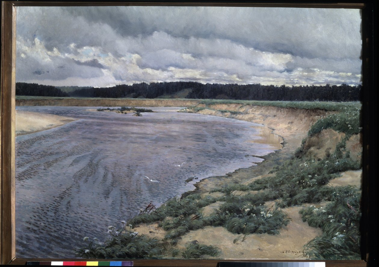 Pohjoistuuli (Siverko). Ilja (Ilia) Semenovich Ostroukhovin (1858-1929) maalaus öljy kankaalle tekijältä Ilya Ostrouhov