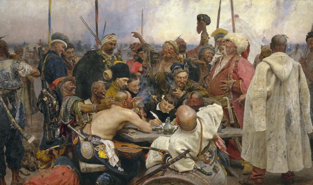 Zaporožian kasakkojen vastaus tekijältä Ilya Efimovich Repin