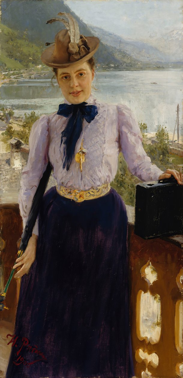 Muotokuva kirjailijasta Natalia Borísovna Nordman-Severova 1863-1914, 1900. tekijältä Ilya Efimovich Repin