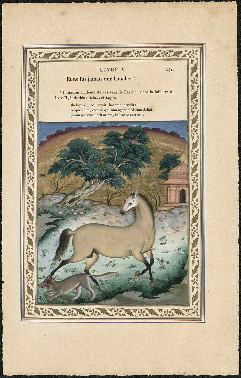 Hevonen ja susi Hevonen ja susi, 1837-1839. tekijältä Imam Bakhsh Lahori
