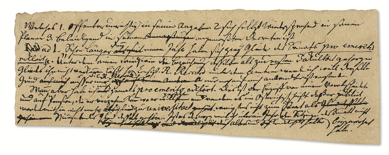 Omakätinen käsikirjoitus, saksaksi, muistiinpanoja filosofiasta ja Königsbergin yliopistosta (tussi ja muste paperille). tekijältä Immanuel Kant