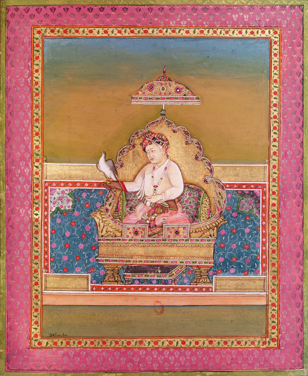 Akbar (1556-1605) albumista, joka sisältää muotokuvia Mughal-keisareista Delhissä, 1774 tekijältä Indian School