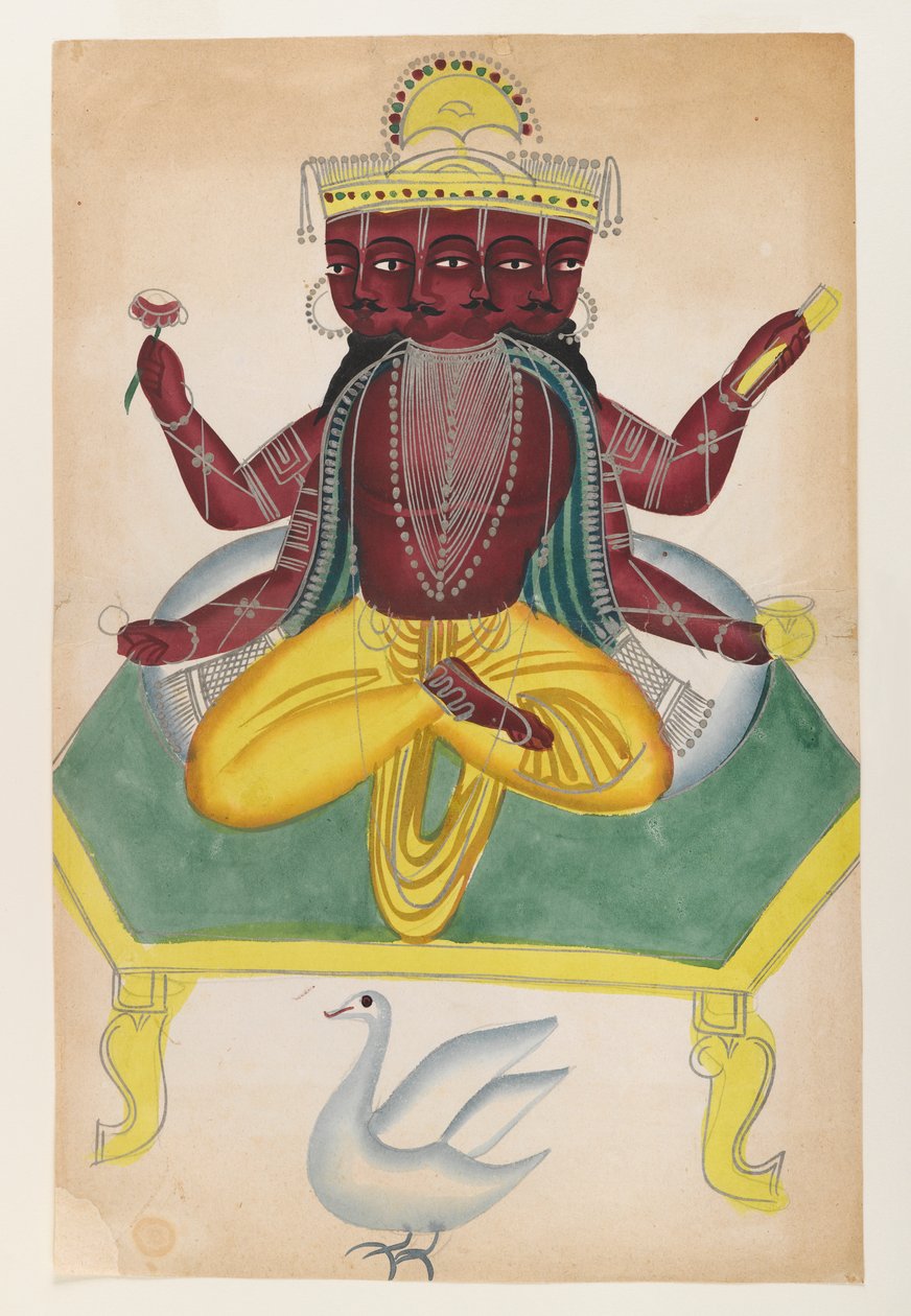 Brahma, 1800-luvun loppu - 1900-luvun alku (wc paperilla kiillotettu tina-aksentti) tekijältä Indian School