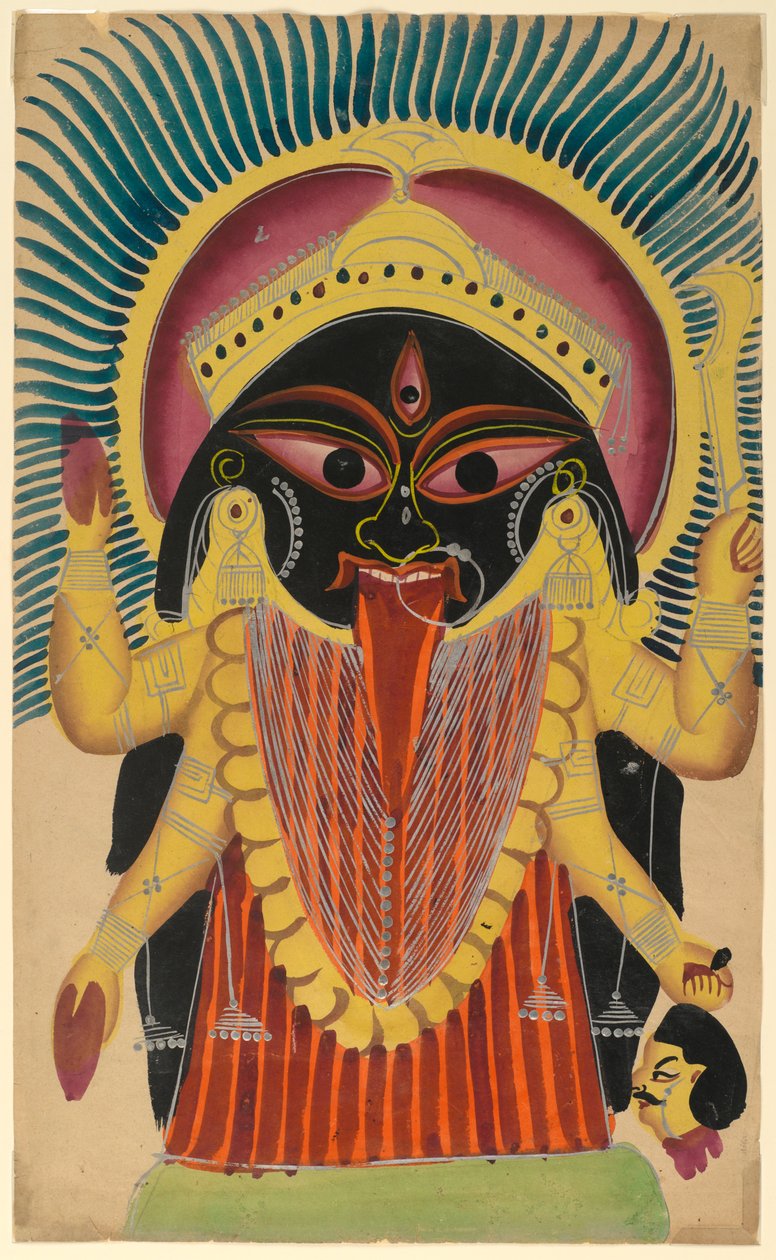 Kali, 1800-luvun loppu - 1900-luvun alku (wc paperilla kiillotettu tina-aksentti) tekijältä Indian School