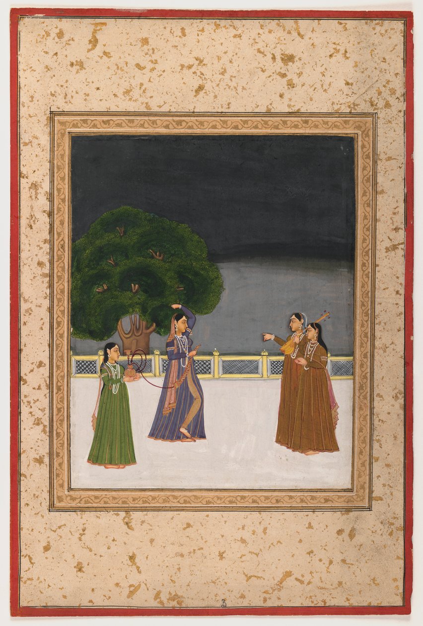 Miniatyyrimaalaus, 1700-1800-luvun loppu (wc paperille) tekijältä Indian School