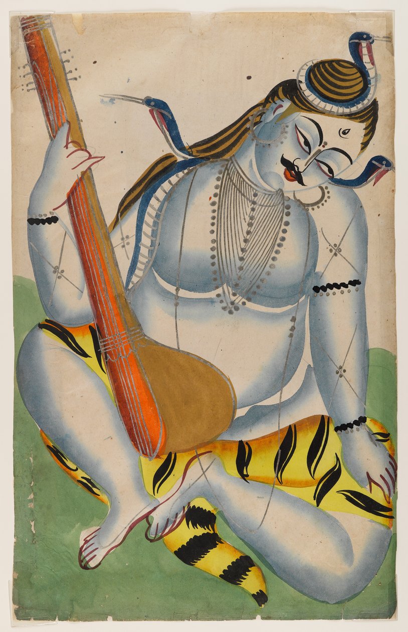 Shiva, musiikin herra, 1800-luvun loppu - 1900-luvun alku (wc tinalla) tekijältä Indian School