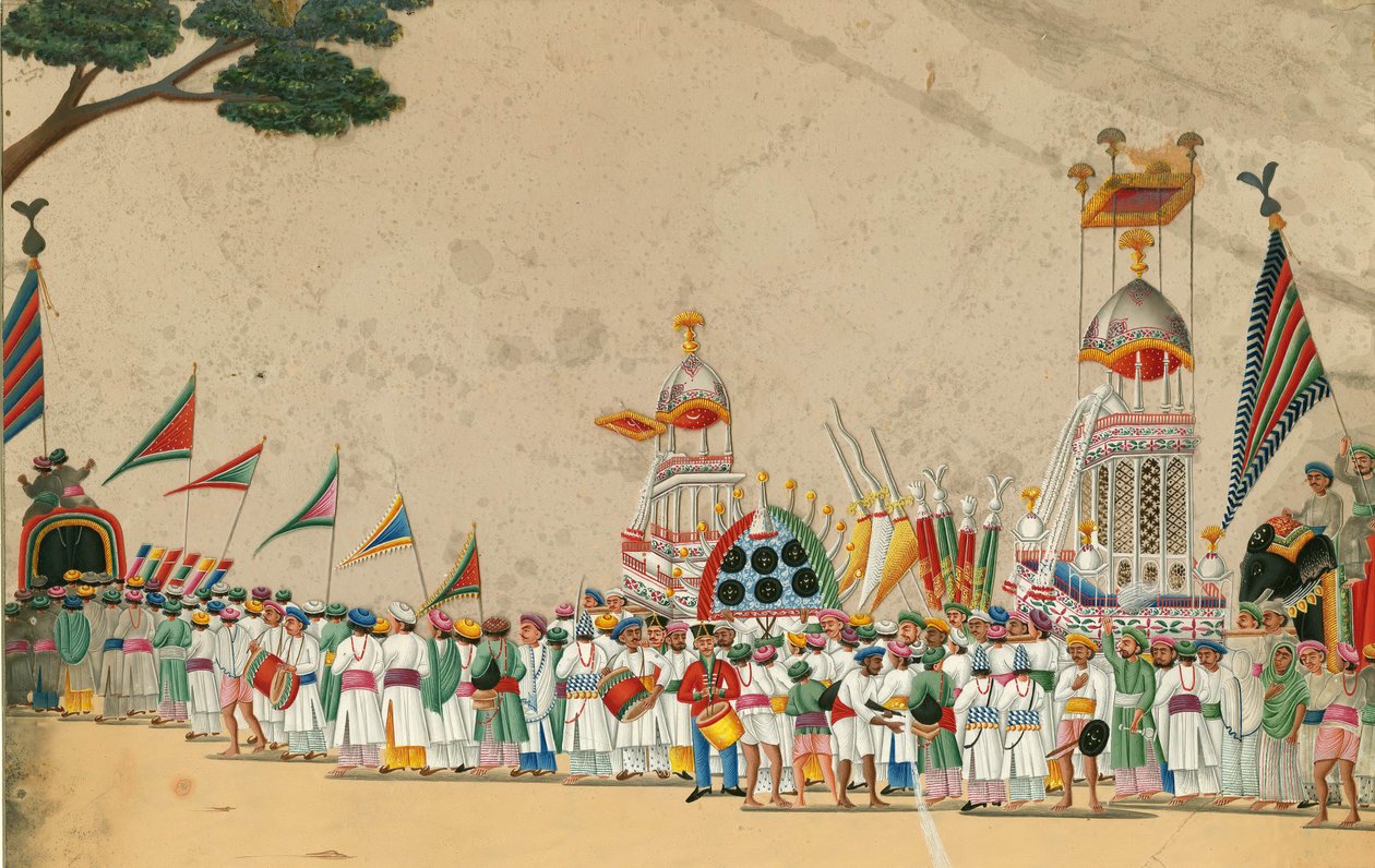 Festivaalikulkue, n. 1800 tekijältä Indian Art