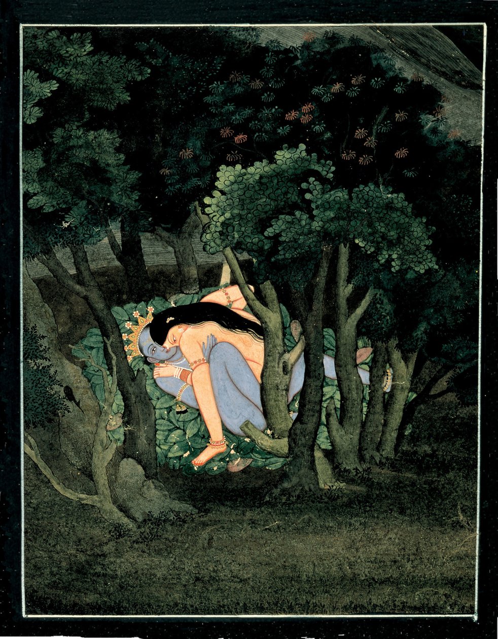 Radhan syleilemä Krishna, noin 1775 tekijältä Indian Art