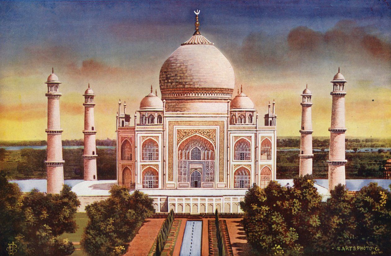 Agra: Mahal, yleisnäkymä (värikuva). tekijältä Indian photographer