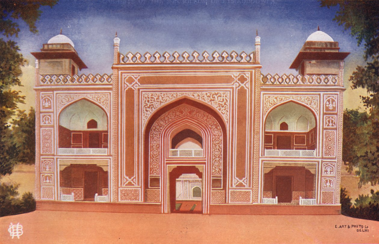 Agra: Etmadudowlan mausoleumin portti (värikuva). tekijältä Indian photographer