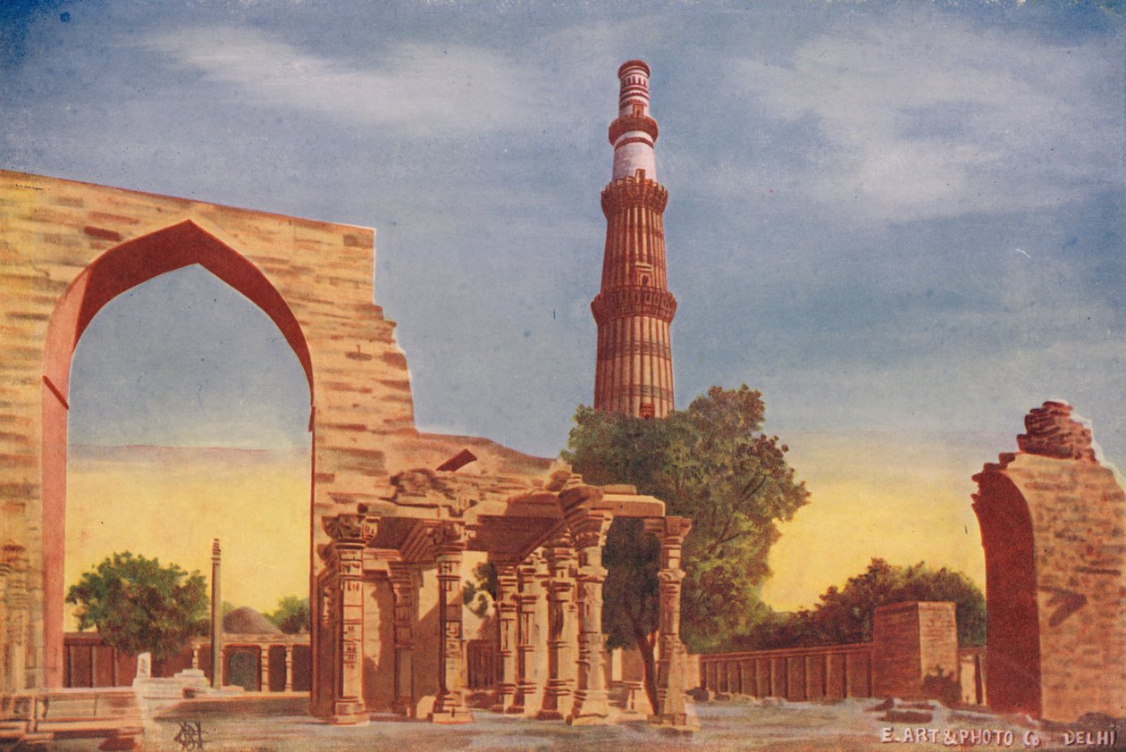 Kutub Minar ja rautapilari (värikuva) tekijältä Indian photographer