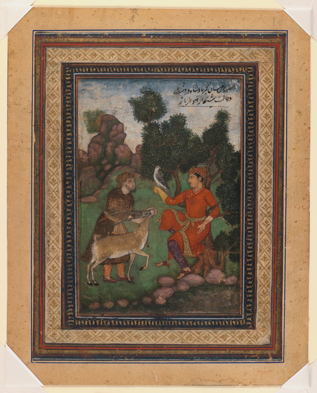 Haukkametsästäjä ja riistanvartija, n.1600 (wc paperilla) tekijältä Indian School