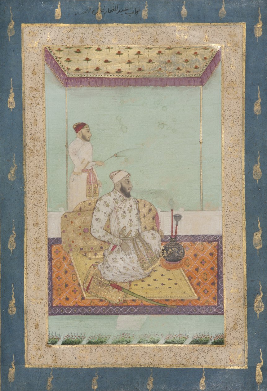 Abdul Ghaffar Khan Bahadur, n. 1680 (läpinäkymätön wc ja kultaa paperilla) tekijältä Indian School