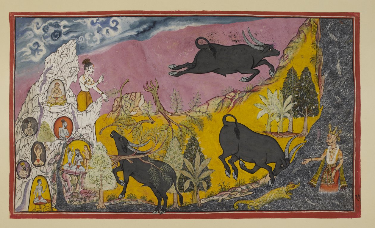 Lisää 15296 (2) f.11r, Sugriva kertoo sitten Ramalle ja Laksmanalle kuinka voimakas hänen veljensä Ba tekijältä Indian School