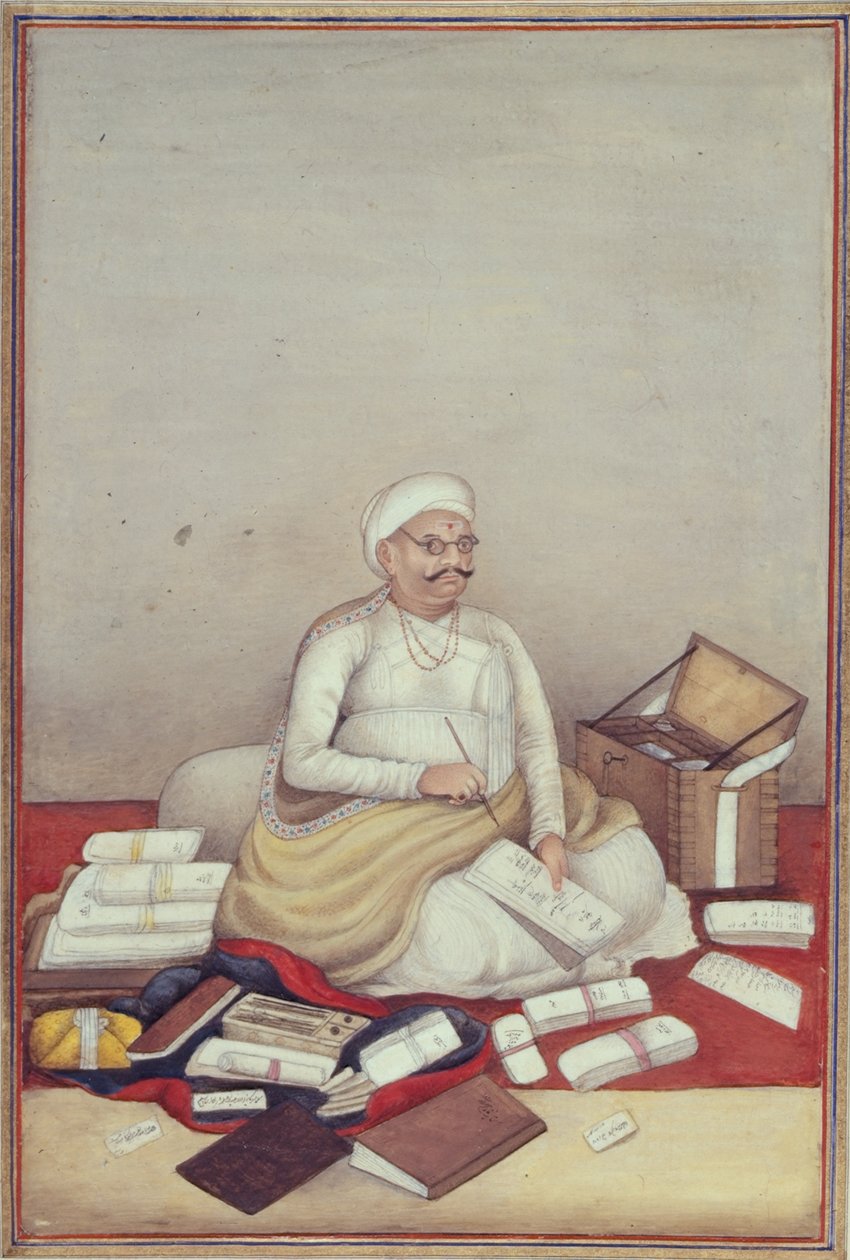 Lisää 27255 fol.96v Sudra Caste, jota edustaa kirjanpitäjä eversti James Skinnerin (1778-1841) kokoamasta Tashrih al-aqvam -käsikirjoituksesta 1825 (akvarelli paperille) tekijältä Indian School