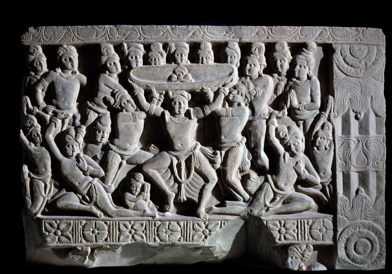 Turbaanin jumalointi (reliefifragmentti, 225-325) tekijältä Indian School