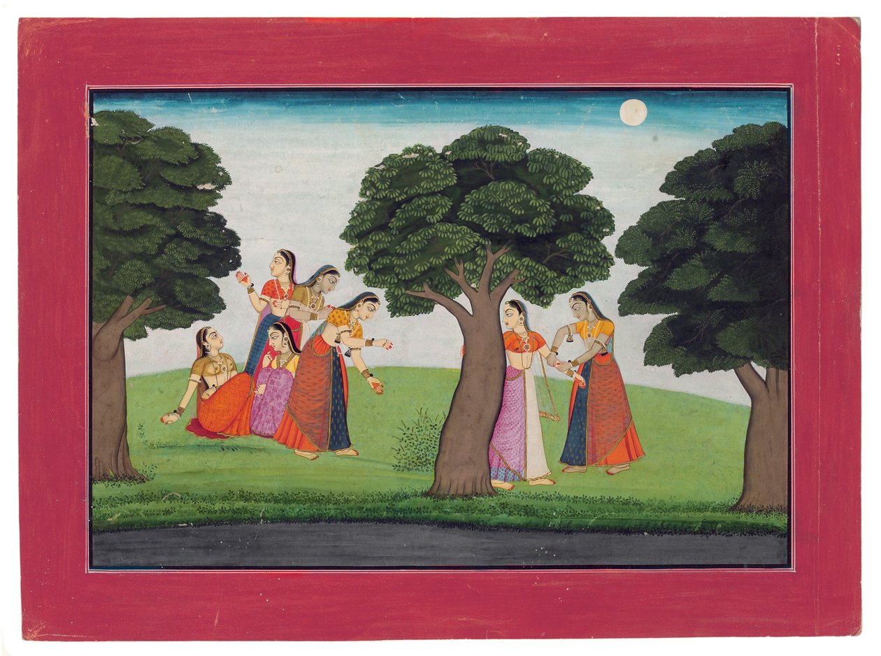 Krishna katoamisen jälkeen, n. 1760-65 (läpinäkymätön wc ja kultaa paperilla) tekijältä Indian School