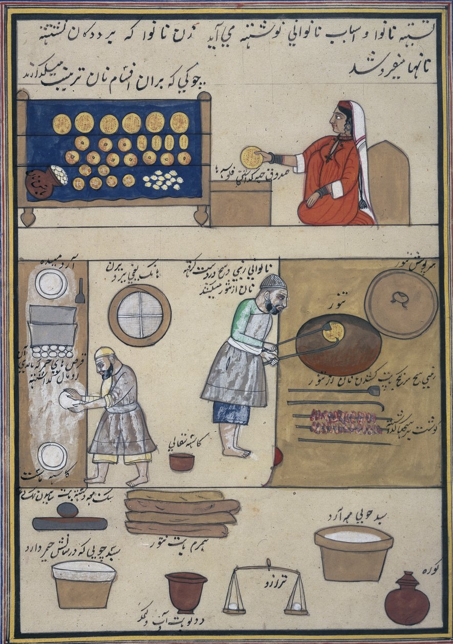 "Album of Kashmiri trades", n. 1860 (akvarelli paperille) tekijältä Indian School