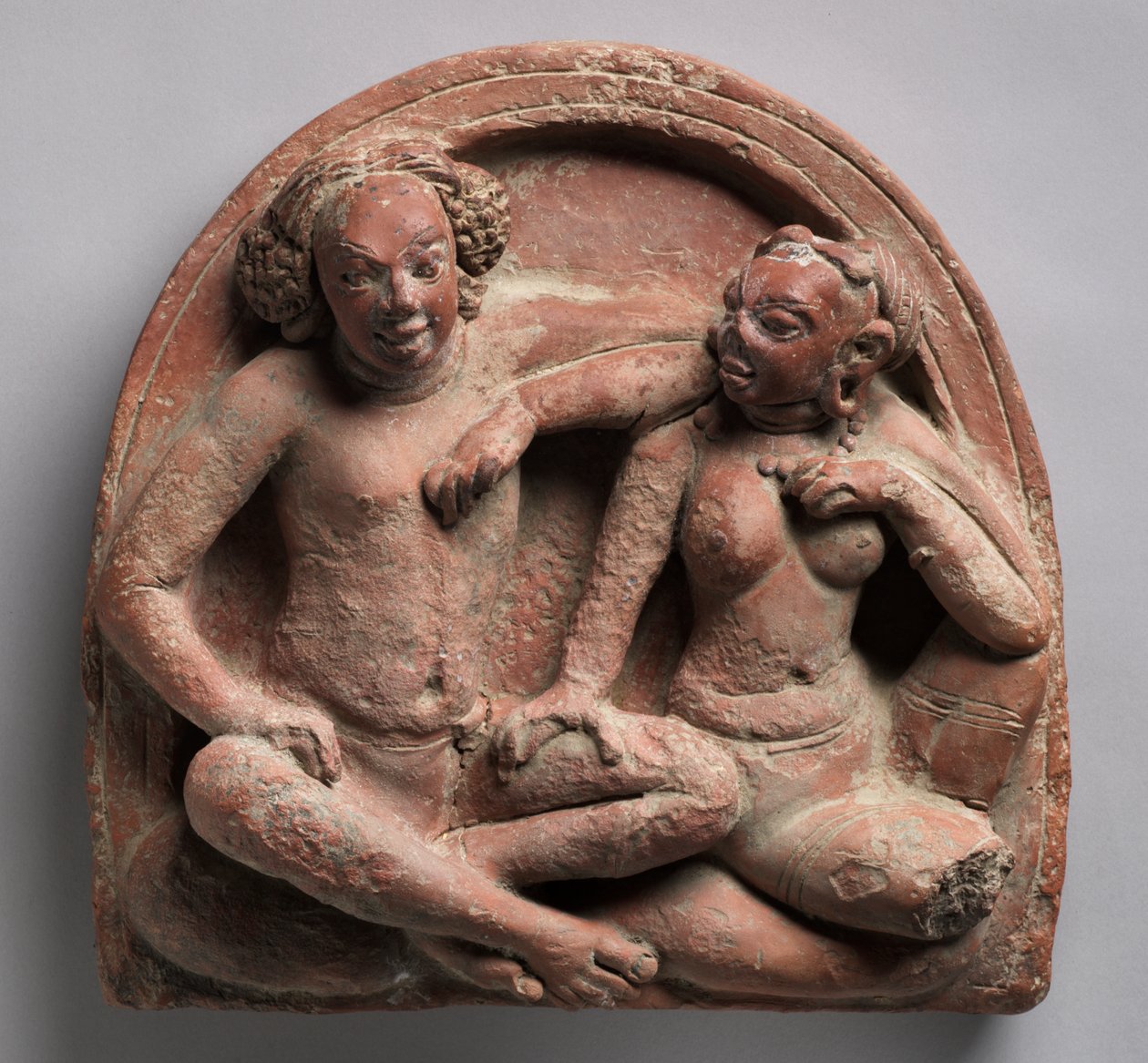 Rakkauspari: Mithuna, Ahichchatra, Uttar Pradesh, Pohjois-Intia, noin 320-550 (terrakotta) tekijältä Indian School
