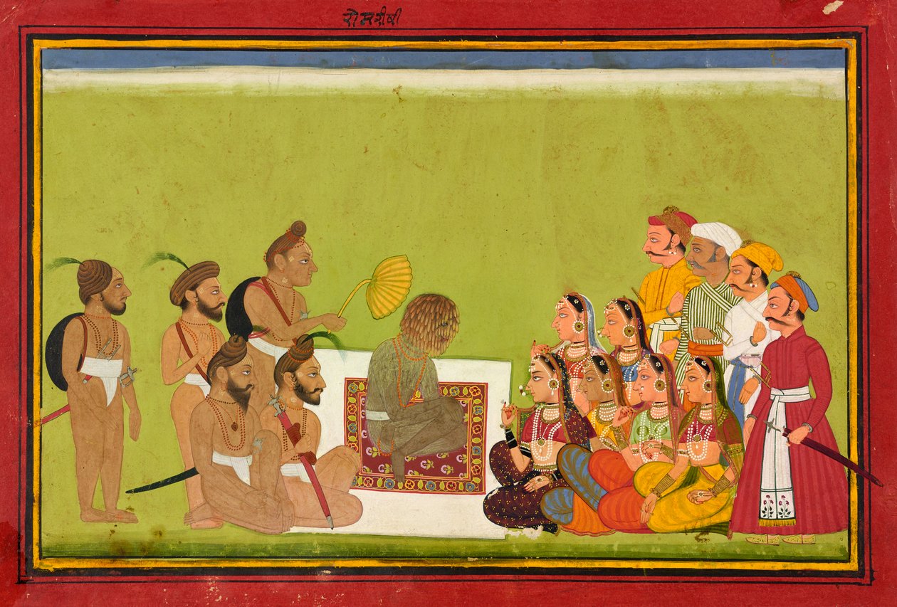 Yleisö Rom Rishin kanssa, n. 1700-1725 tekijältä Indian School