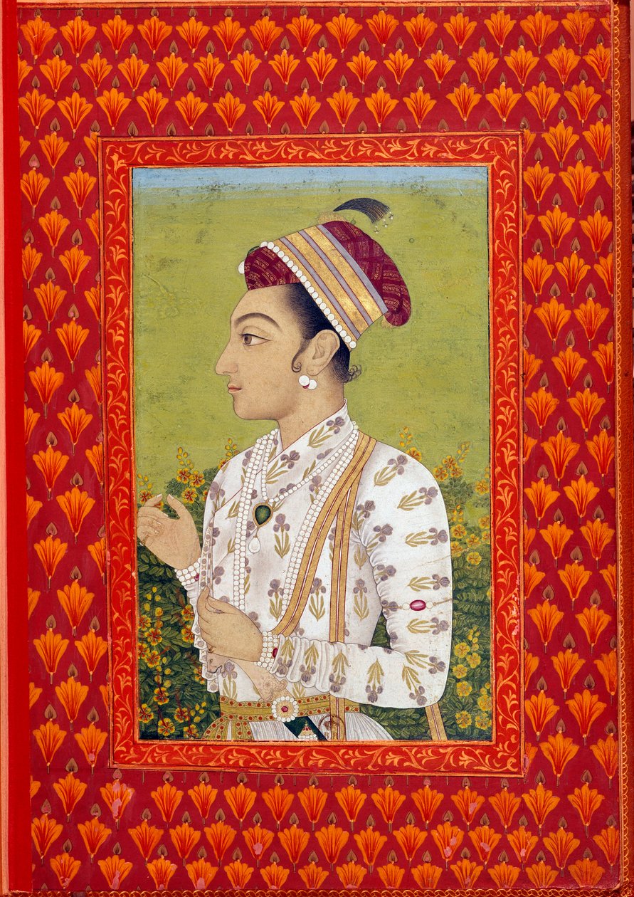 Art India: Prinssi Shudja, Shah Jahanin (1616-1660) toinen poika, Bengalin Mughal-ajan kuvernööri. 1700-luvun maalaus. Pariisi, NL tekijältä Indian School