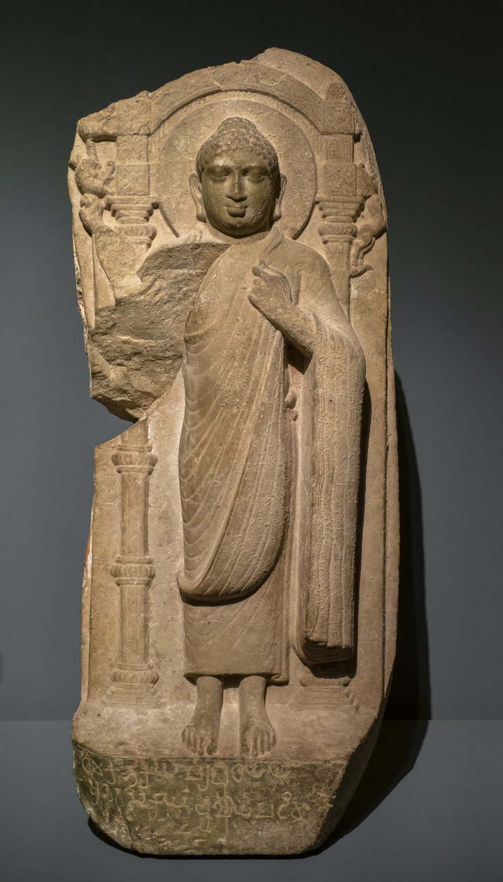 Buddha seisomaan. Etelä-Intia, Andhra Pradesh, Ghantsala tekijältä Indian School