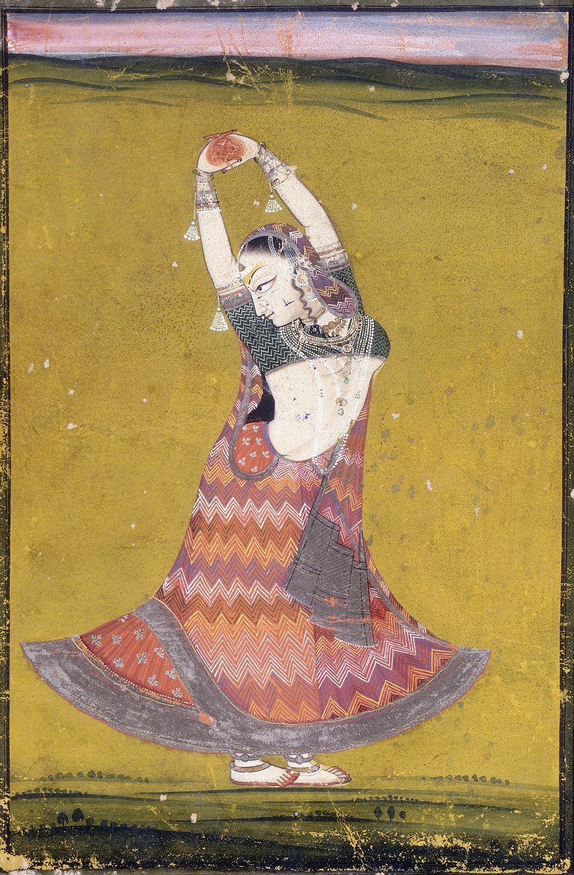 Tanssiva tyttö, 1800-luvun alku tekijältä Indian School