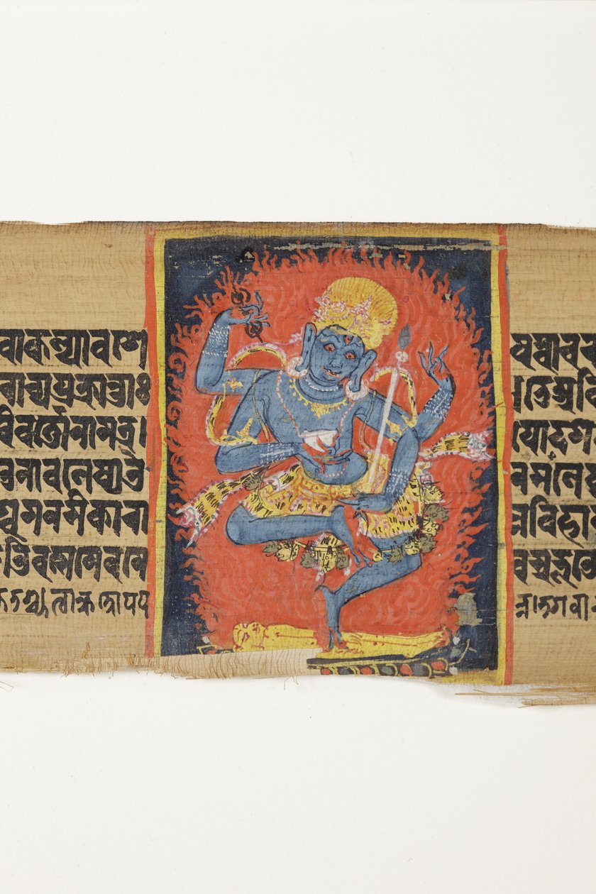Tanssiva Heruka, n. 1150-1200 (läpinäkymätön wc ja muste palmunlehdellä) tekijältä Indian School