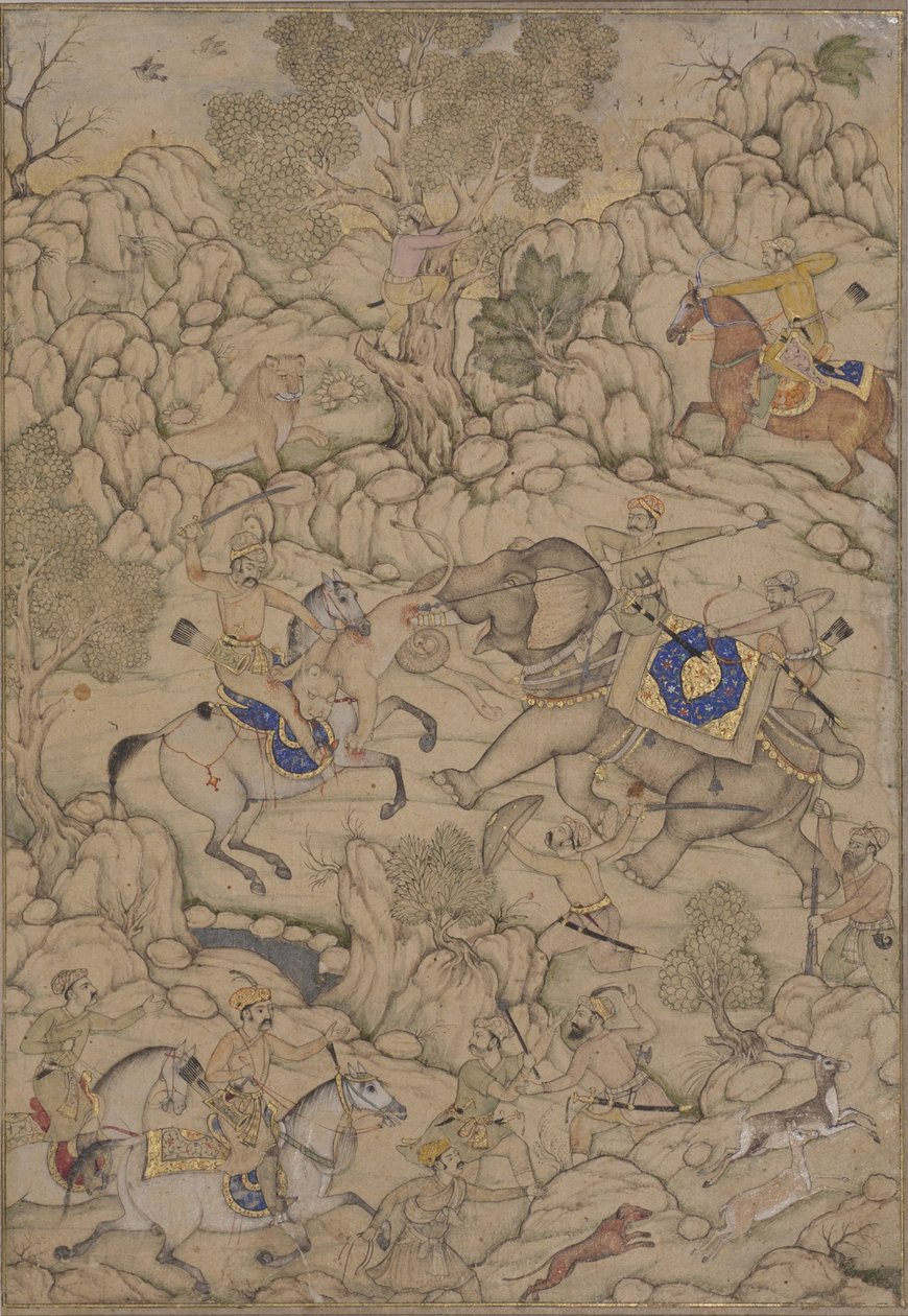 Vaara leijonametsässä, n.1600 (läpinäkymätön wc paperilla) tekijältä Indian School