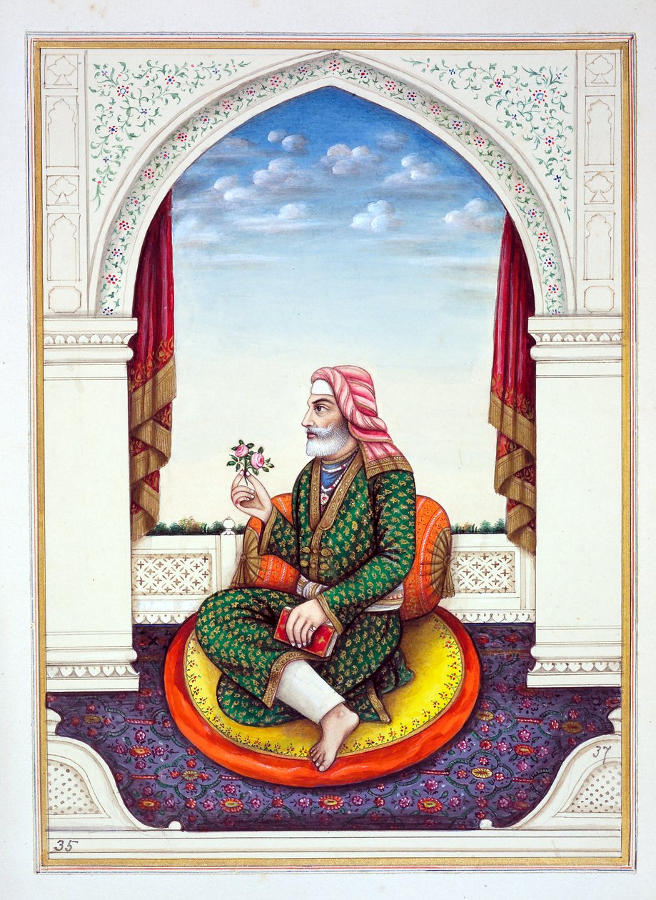 Dewan Sawan Mal (Multanwala), kirjasta Punjabin kuningaskunta, sen hallitsijat ja päälliköt, osa II, 30 akvarellitutkimuksen osio tuntemattomalta intialaiselta taiteilijalta, n. 1840 (wc paperilla) tekijältä Indian School