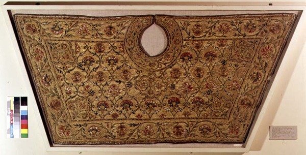 Brodeerattu puuvillainen satulakangas, Hyderabad, Andhra Pradesh, 1600-luku tekijältä Indian School