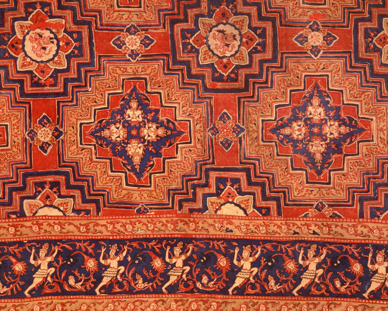 Ayuttaya-ajan kangas thaimaalaisella kuviolla (painettu puuvilla) tekijältä Indian School