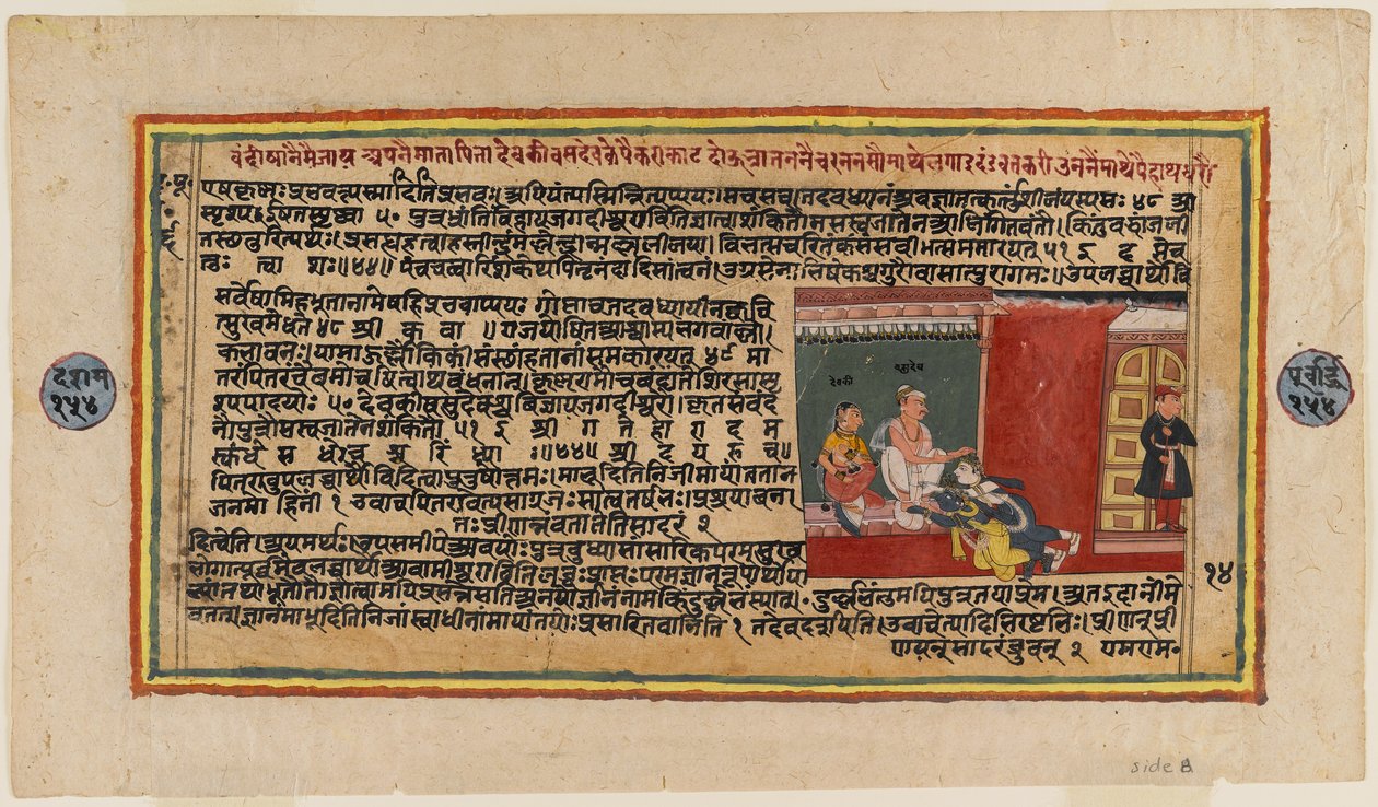 Folio Bhagavata-sarjasta, n. 1610-50 (wc paperilla) (versio 499339) tekijältä Indian School