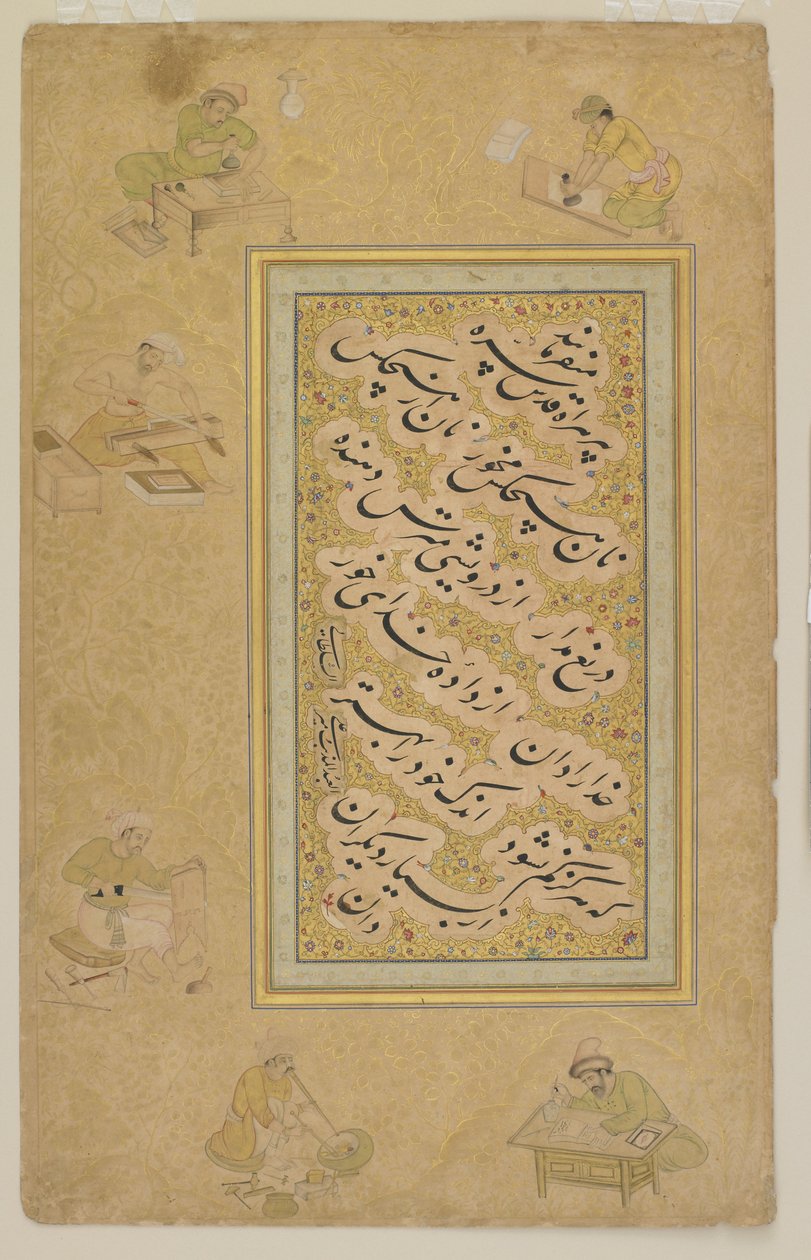 Folio Jahangir-albumista, Mughal, n. 1610 tekijältä Indian School