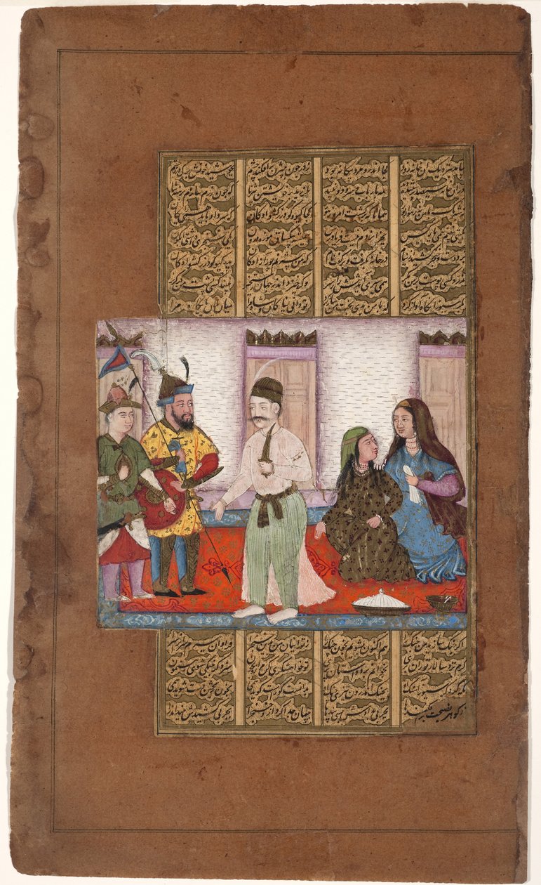 Garsivaz pidätti Bizhanin Manizhasin asunnoissa, n. 1610 (läpinäkymätön wc ja kultaa paperilla) tekijältä Indian School