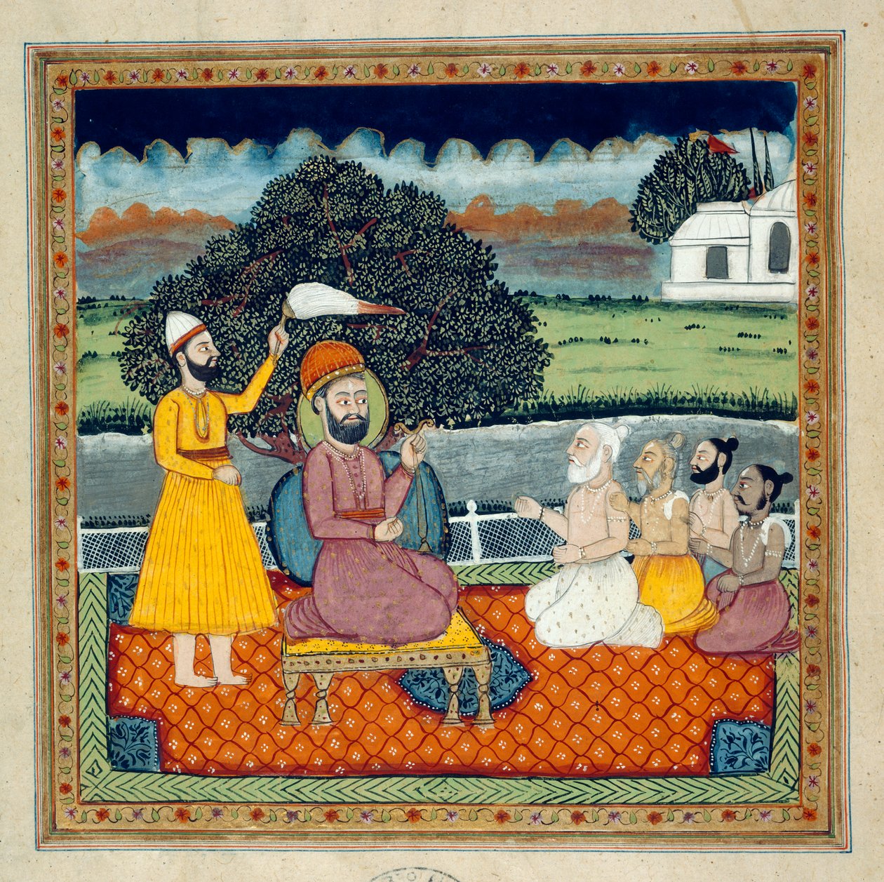 Guru Nanak, sikhien uskonnon perustaja, kiistassa hindujen pyhien kanssa tekijältä Indian School