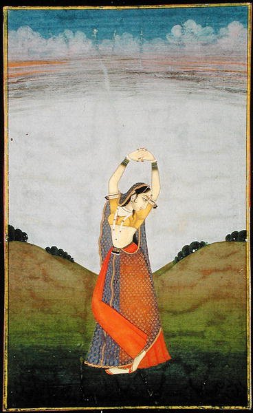 Sisään. 57.13 Nainen kaipaa rakastajaansa, n.1780 (vellum) tekijältä Indian School