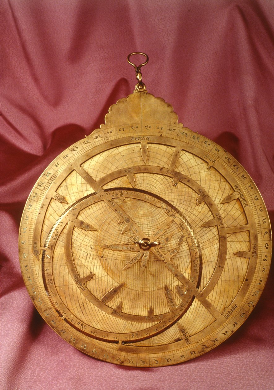Intialainen astrolabe (messinki) tekijältä Indian School
