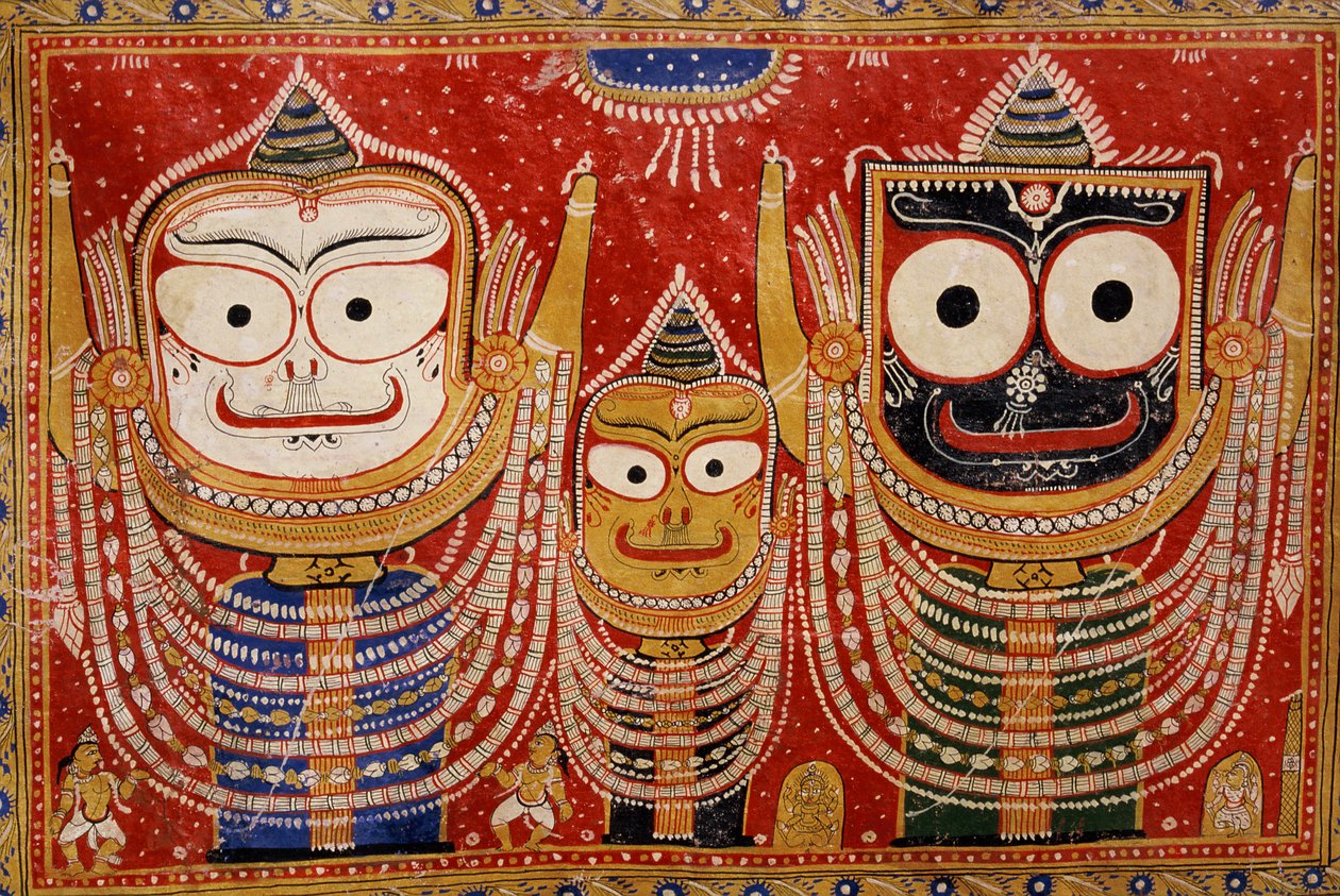 Jagannath, maalattu talon seinälle (seinämaalaus) tekijältä Indian School