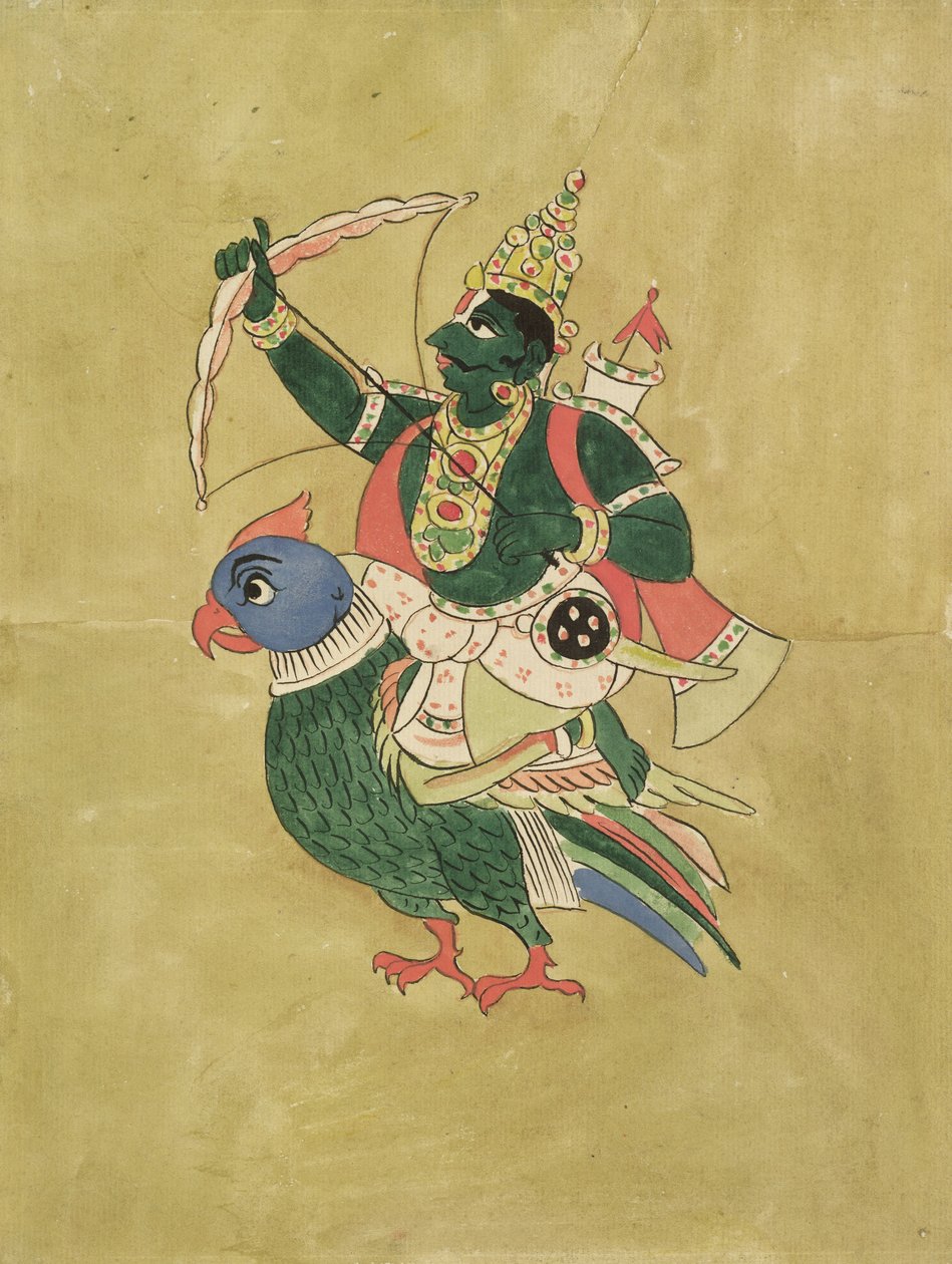 Kama, rakkauden jumala, 1700-1800-luku tekijältä Indian School